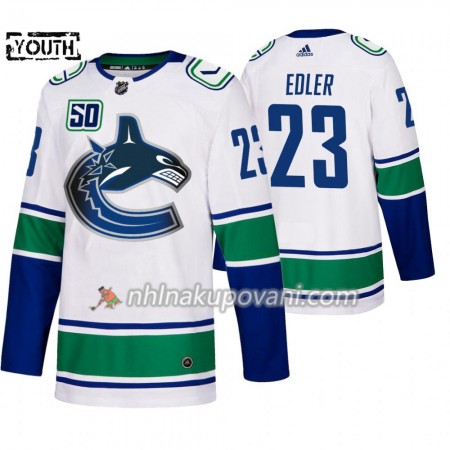 Vancouver Canucks Dresy Alexander Edler 23 50th Anniversary Adidas 2019-2020 Bílá Authentic - Dětské Vancouver Canucks Dresy Alexander Edler 23 50th Anniversary Adidas 2019-2020 Bílá Authentic - Dětské